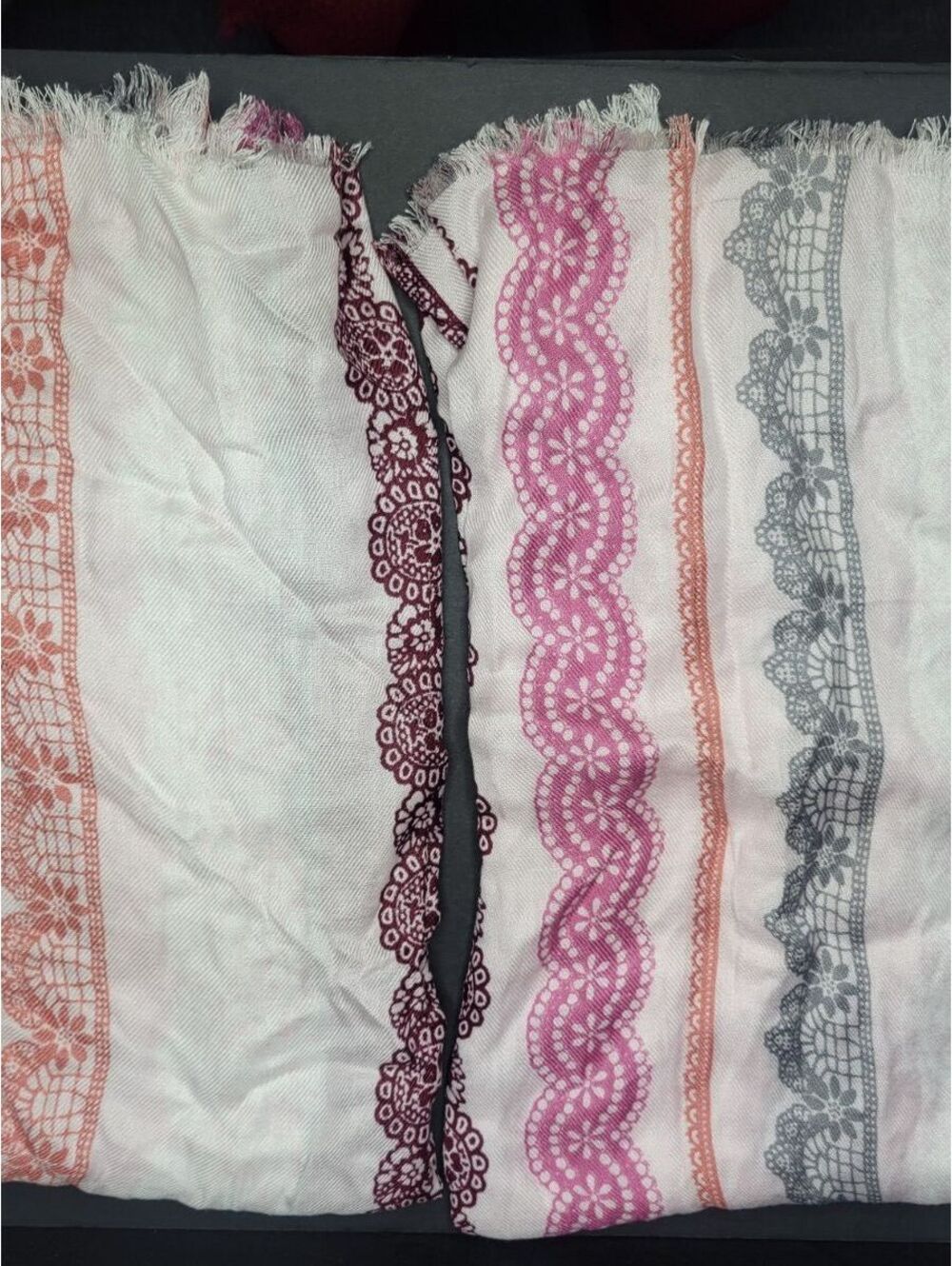 *Lot of 2*  INC International Concepts Barely Pink Lace Print Scarf  NEW